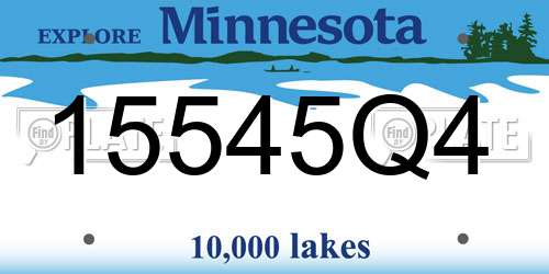 15545Q4 Minnesota License Plate