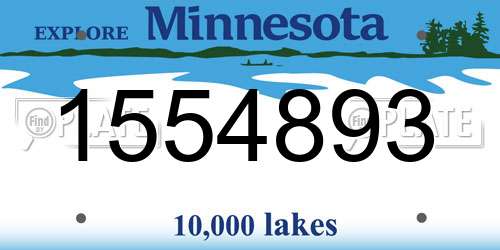 1554893 Minnesota License Plate