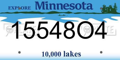 15548O4 Minnesota License Plate