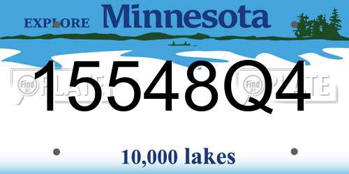15548Q4 Minnesota License Plate
