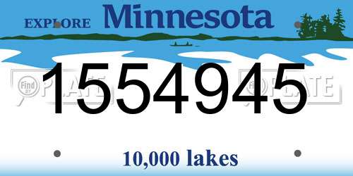 1554945 Minnesota License Plate