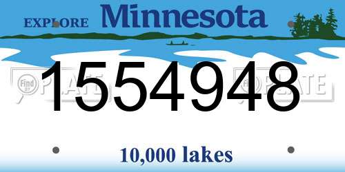 1554948 Minnesota License Plate