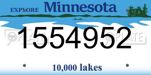 1554952 Minnesota License Plate