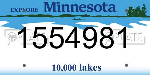 1554981 Minnesota License Plate