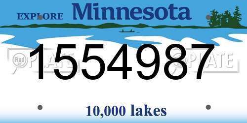 1554987 Minnesota License Plate