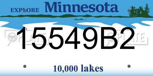 15549B2 Minnesota License Plate