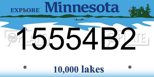 15554B2 Minnesota License Plate