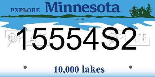 15554S2 Minnesota License Plate
