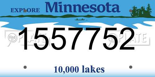 1557752 Minnesota License Plate