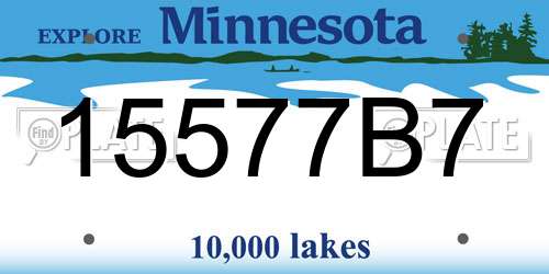 15577B7 Minnesota License Plate