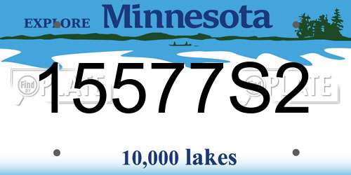15577S2 Minnesota License Plate