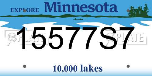 15577S7 Minnesota License Plate