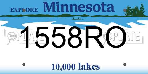 1558RO Minnesota License Plate