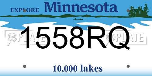 1558RQ Minnesota License Plate