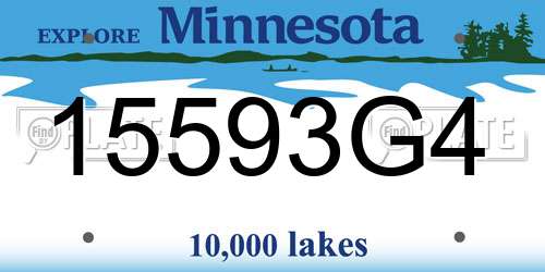 15593G4 Minnesota License Plate