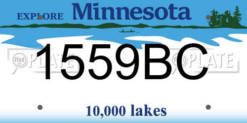 1559BC Minnesota License Plate