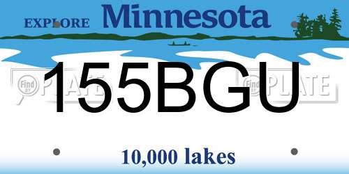 155BGU Minnesota License Plate