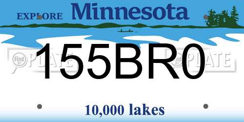 155BR0 Minnesota License Plate