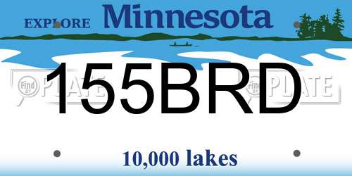 155BRD Minnesota License Plate