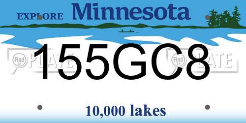 155GC8 Minnesota License Plate