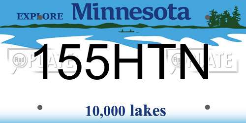 155HTN Minnesota License Plate