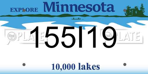 155I19 Minnesota License Plate