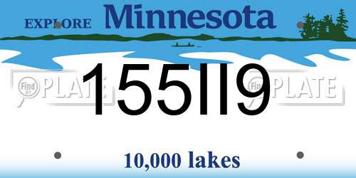 155II9 Minnesota License Plate