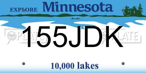 155JDK Minnesota License Plate