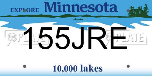 155JRE Minnesota License Plate