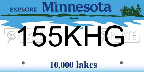 155KHG Minnesota License Plate