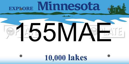 155MAE Minnesota License Plate