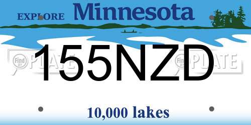 155NZD Minnesota License Plate