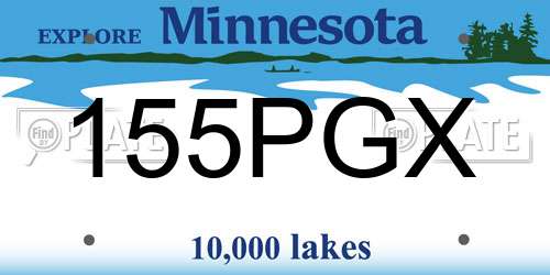 155PGX Minnesota License Plate