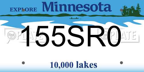 155SR0 Minnesota License Plate