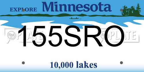155SRO Minnesota License Plate