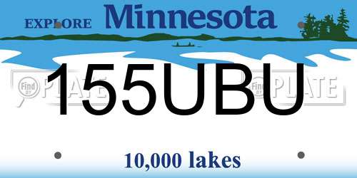 155UBU Minnesota License Plate