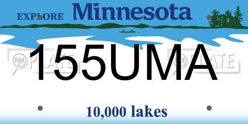 155UMA Minnesota License Plate