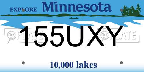 155UXY Minnesota License Plate