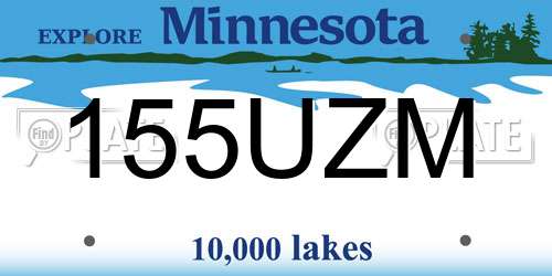 155UZM Minnesota License Plate
