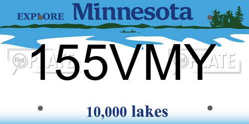 155VMY Minnesota License Plate