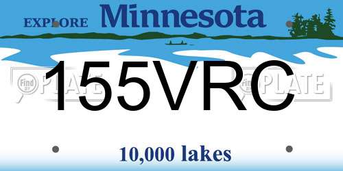155VRC Minnesota License Plate