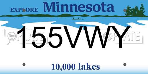 155VWY Minnesota License Plate