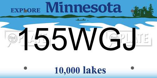 155WGJ Minnesota License Plate