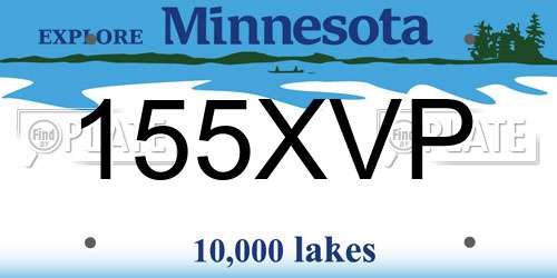 155XVP Minnesota License Plate