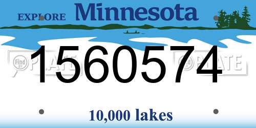1560574 Minnesota License Plate