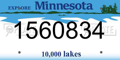 1560834 Minnesota License Plate