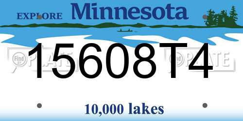 15608T4 Minnesota License Plate