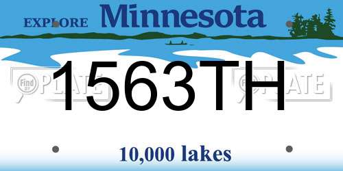 1563TH Minnesota License Plate