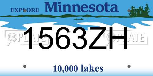 1563ZH Minnesota License Plate