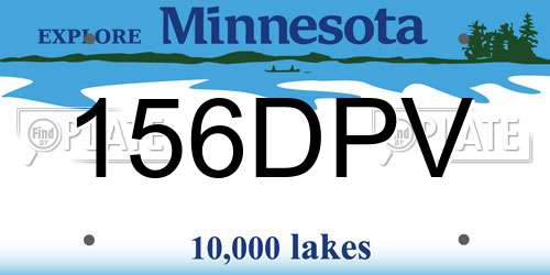 156DPV Minnesota License Plate